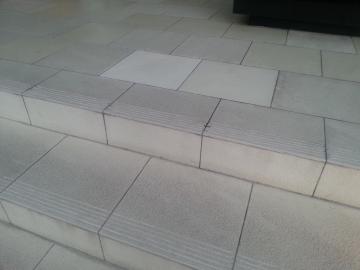 Tile Cleaning: Condo exterior entry. Test area cleaned and slip resistance restored with BonaSystemsMain 