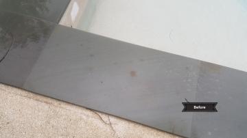 Tile Cleaning: Natural stone stained by berries, leaves and roof leaching