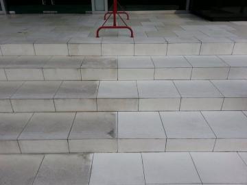 Tile Cleaning: Condo exterior entry.  The Before with the After